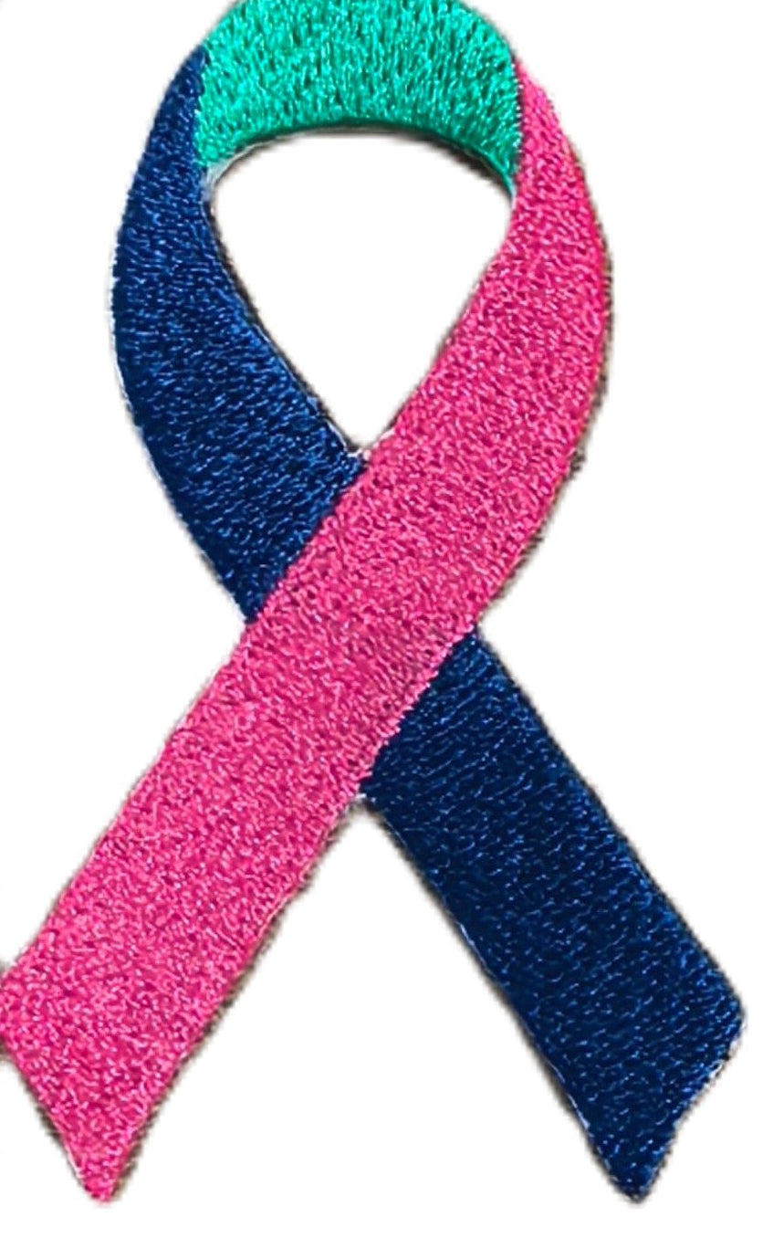 Ribbon Patch — Blue, Teal & Purple - Thyroid Cancer