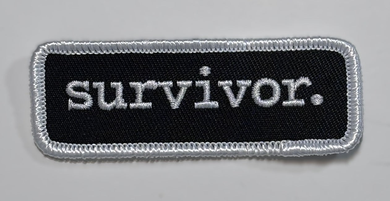Panel Patch — survivor. — Dark (black/white)