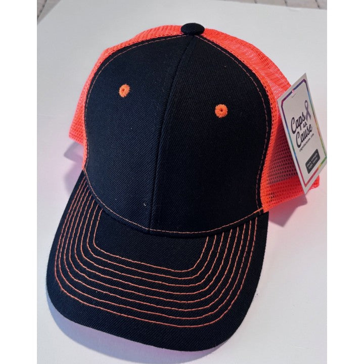 GFI Caps Trucker Cap - Safety Orange/Black/Black