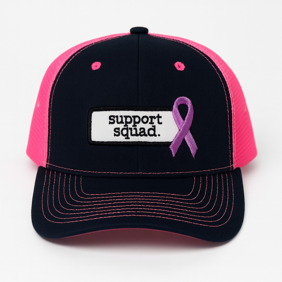 Support Squad. | Black & Fuchsia Trucker Hat