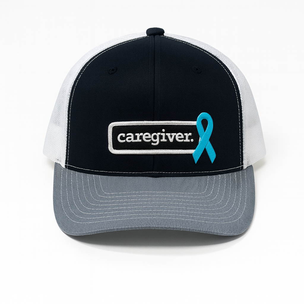 Caregiver. | Black, White & Gray Trucker Hat