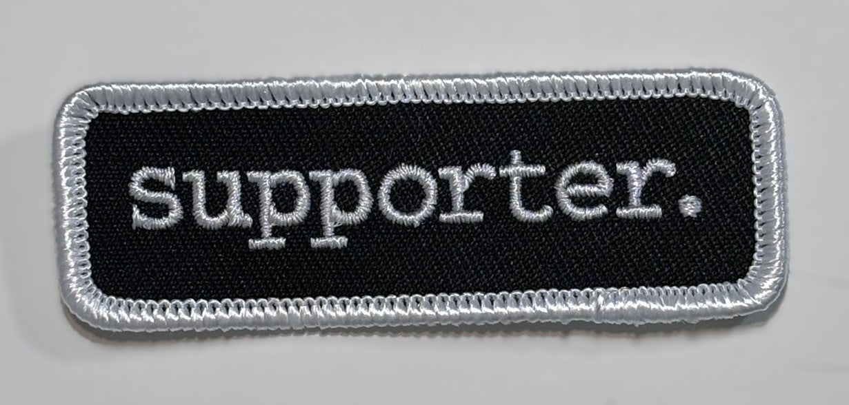 Panel Patch — supporter. — Dark (black/white)