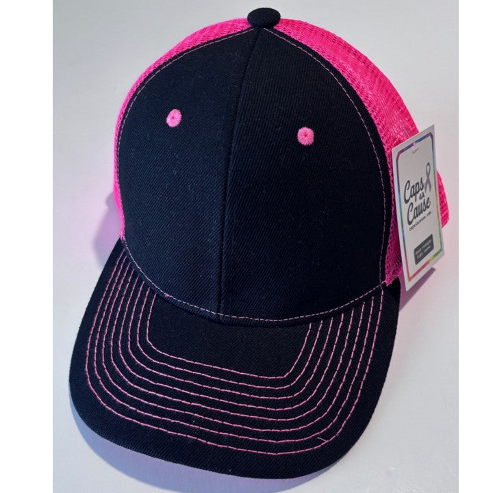 GFI Caps Trucker Cap - Hot Pink/Black/Black