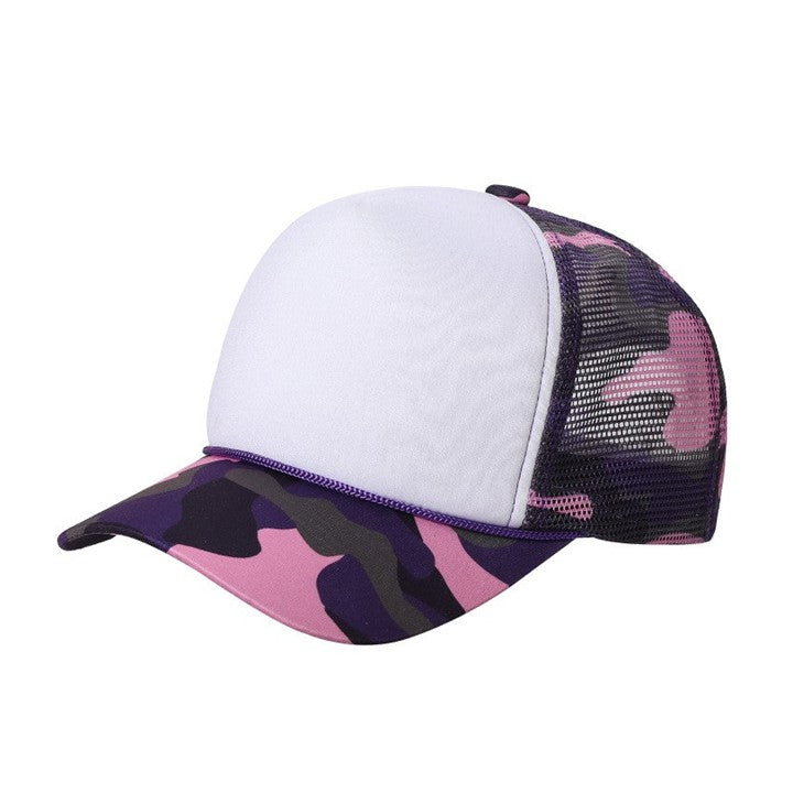 Trucker Hat - White/Camo Purple