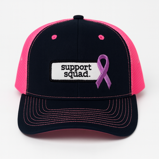 Support Squad. | Black & Fuchsia Trucker Hat