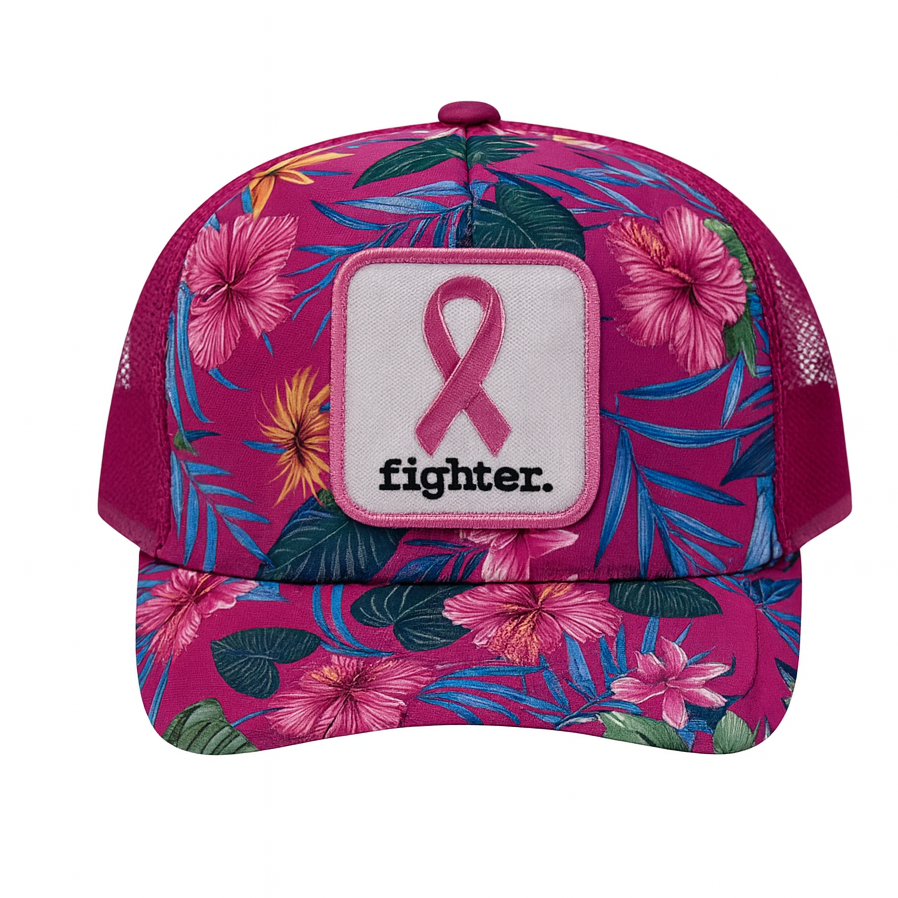 Fighter. | Pink Floral Trucker Hat