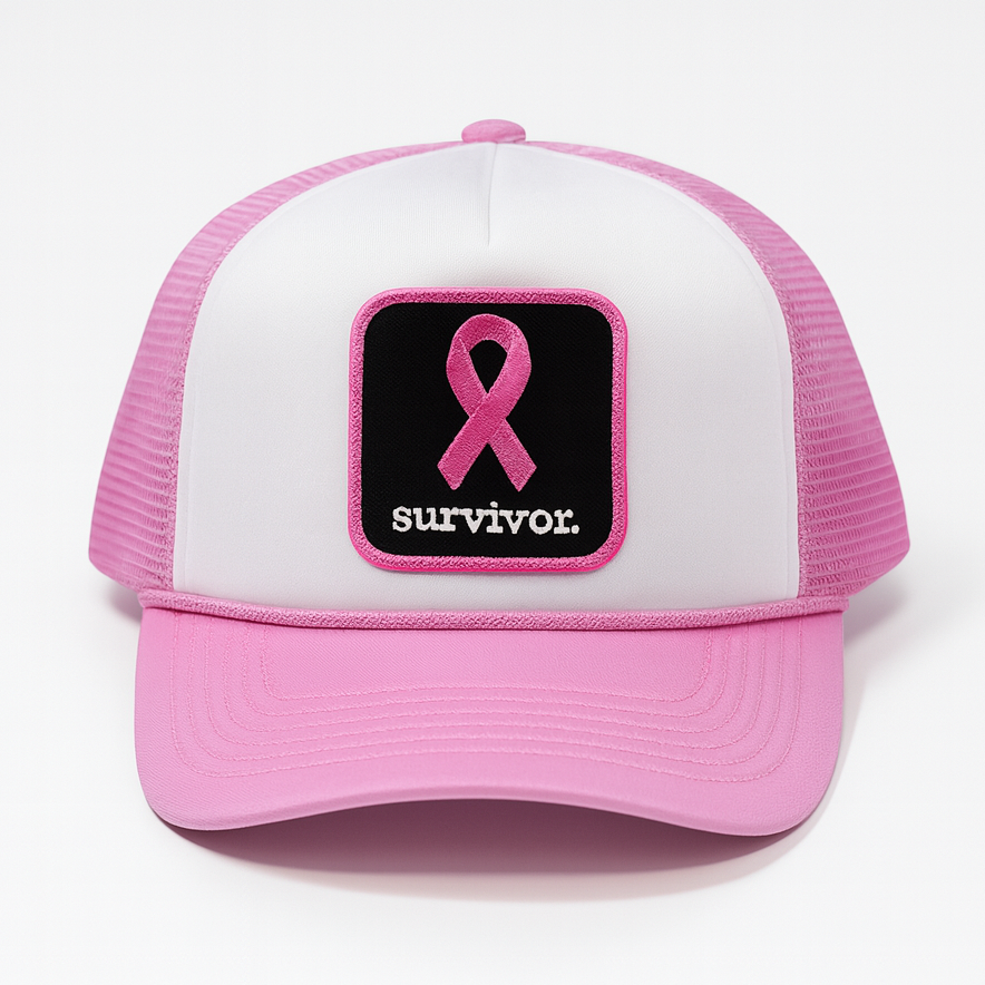 Survivor. | White & Pink Trucker Hat